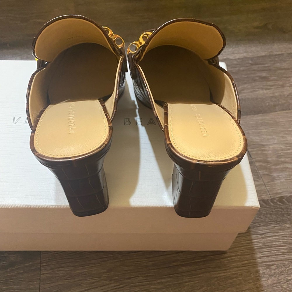 Veronica Beard Bera Mules in Espresso - Picture 3 of 7